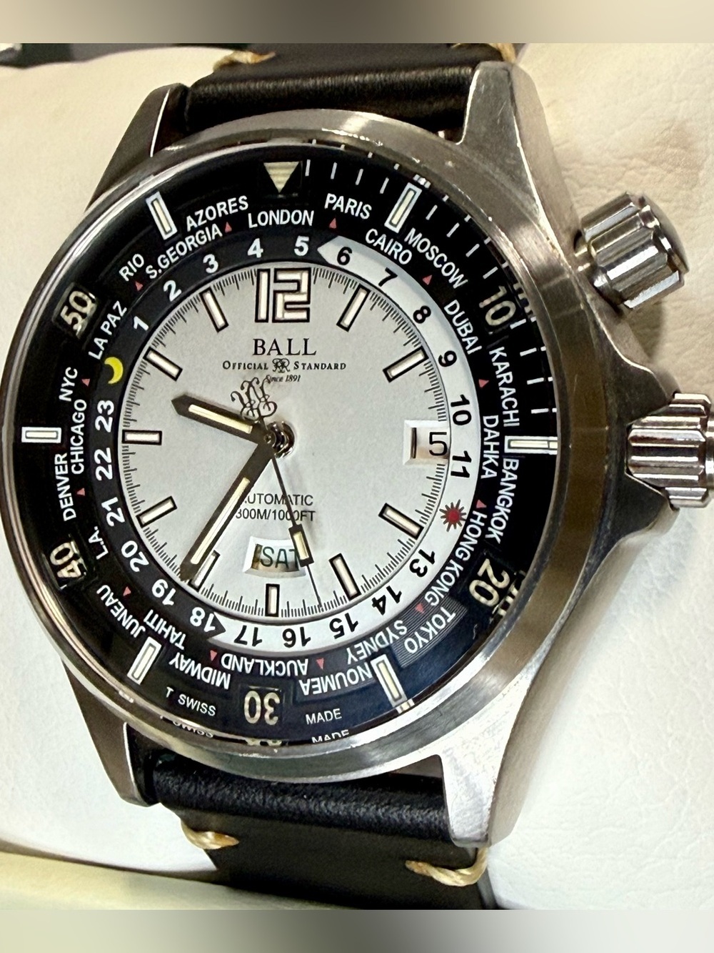 Ball Engineer Master II Diver Worldtimer Auto White Dial Mens Watch DG2022A - Picture 4 of 11